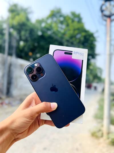 Urgent Sale Iphone 14 Pro Max Deep Purple With Box 10/9 JV