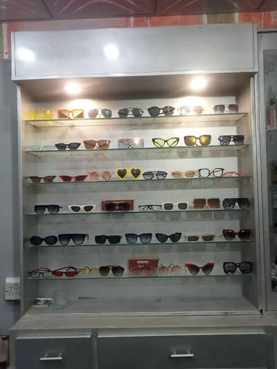 optical shop wooden& aluminum furniture/display counter rack