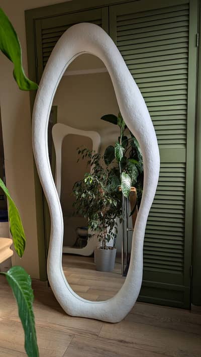 Modern wavy Full length Mirror 6Ft Designer irregular shape Floormiror