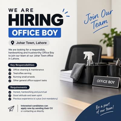 Need Office Boy in johor town
