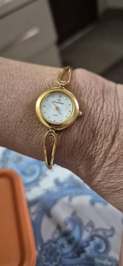 Vintage EverSwiss Ladies Gold-Toned Bangle Dress Watch (Swiss Quartz)