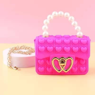 Pink Heart Silicone Crossbody Bag
