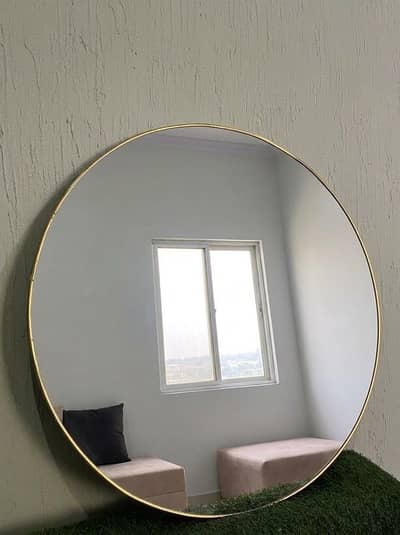 Round Wall Mirror Golden Frame 24 inch 2/2
