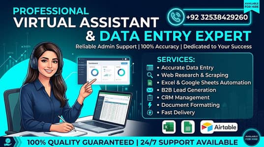 I will be your virtual assistant for excel data entry and support.