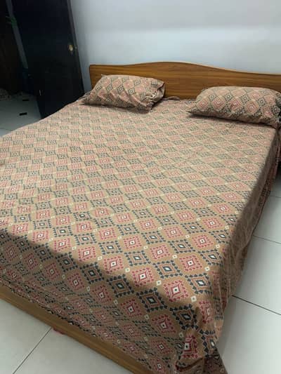 Bed with Mattress and Sides Tables / Gulshan Iqbal Khi