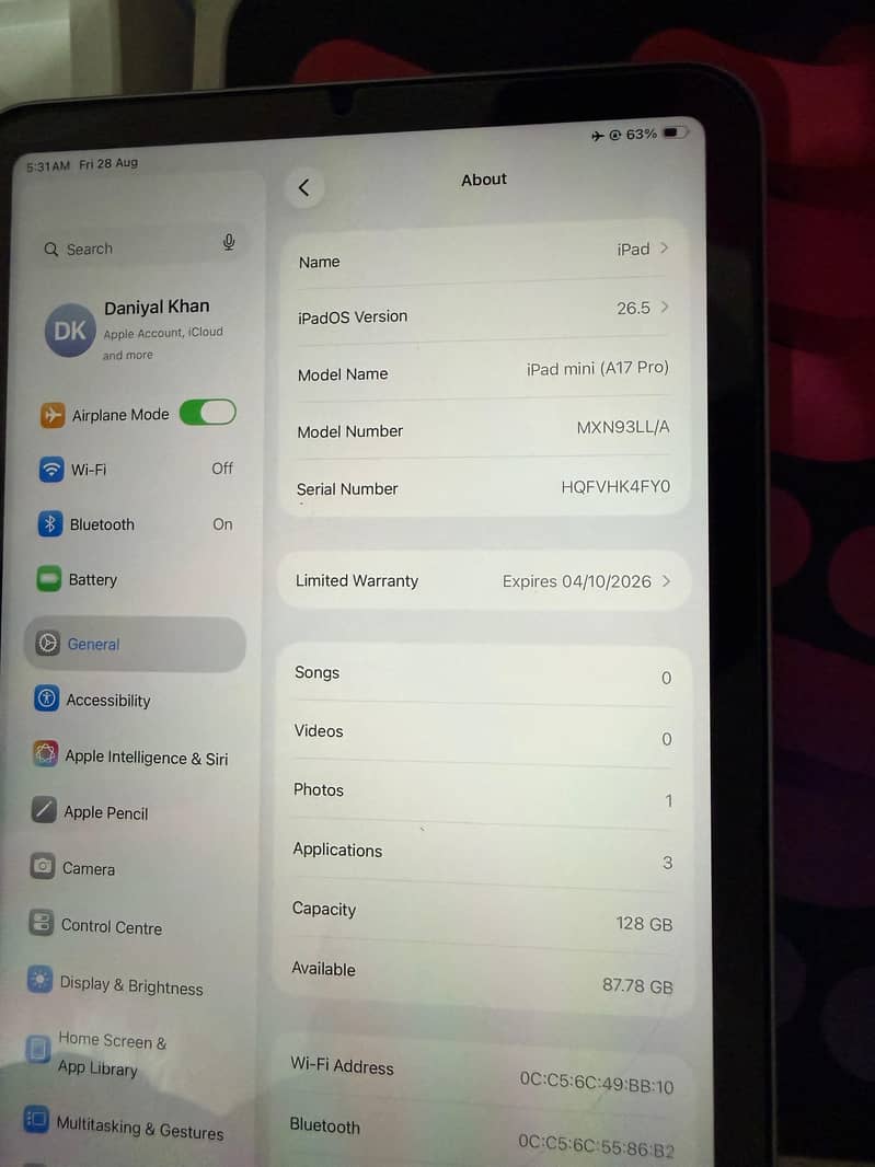 ipad mini 7 / 128 gb 2