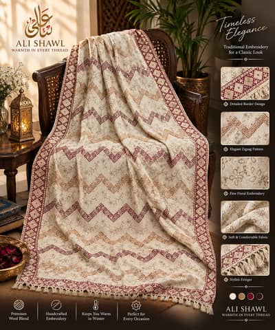 Pure aycralic wool shawl