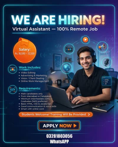 Virtual Assistant Job - Remote Work - Salary 18.5k to 32.5k