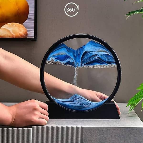 3D Moving Sand Art Lamp – Creative Flowing Sand Painting, Rotating Sandscape, Decorative Table Lamp & Home Decor
