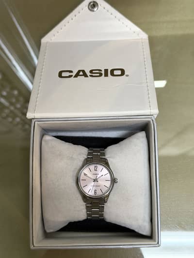 CASIO- Women’s standard stainless steel Pink Dial 3-Hand analog Watch