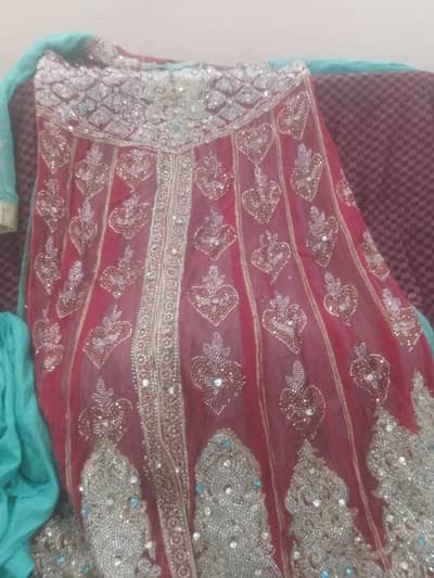 Red ND sea green bridal frock fancy size medium