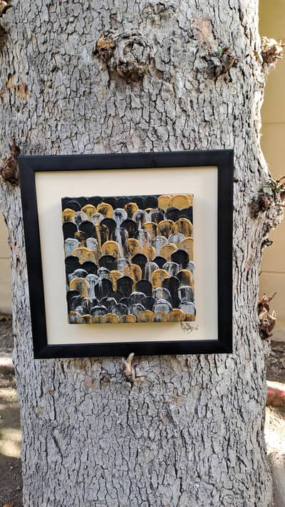 Original Handmade Textured Abstract Painting with Frame