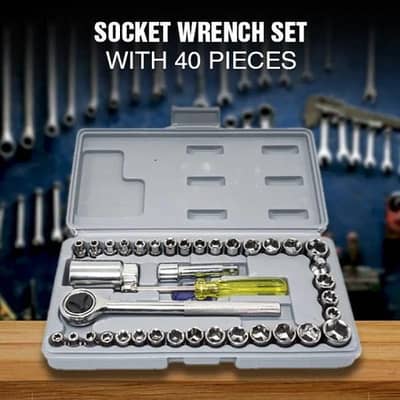 40-piece socket wrench set chrome vanadium steel
