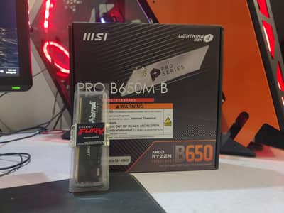 MSI B650M Motherboard with Ram Kingston Fury 16GB DDR5 5600mhz