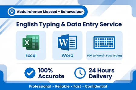 Urdu English Typing & Data Entry Service - Bahawalpur