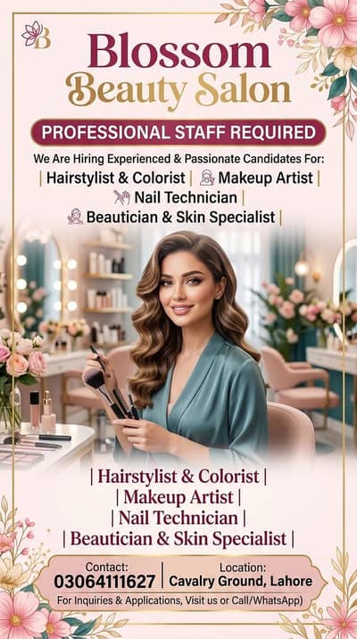 Blossom Beauty Salon Needs Staff!