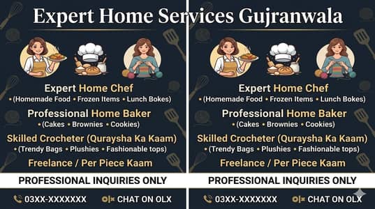 Homemade food, crochet items and home baker