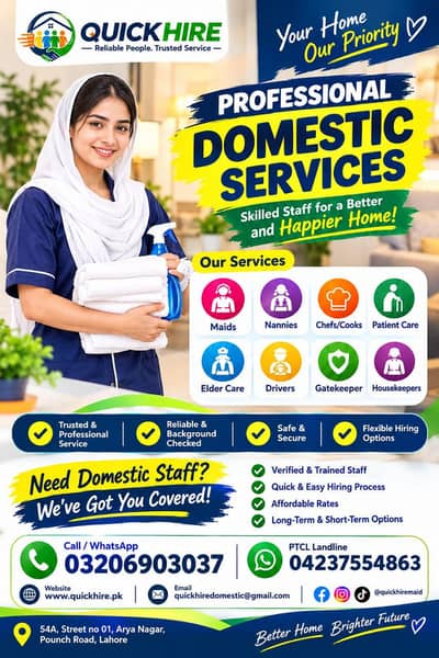 Urgently Required Maid in Lahore — Good Salary