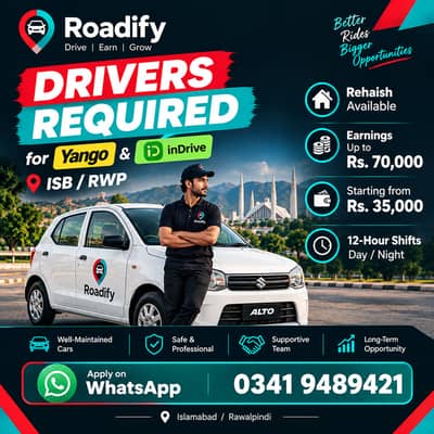 Drivers Required – Yango & inDrive