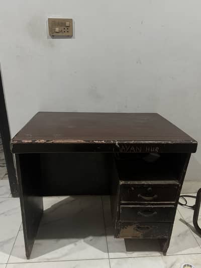 Old Wooden Computer Table / Office Desk with 3 Drawer