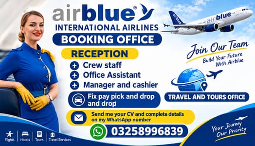 CREW STAFF RECEPTION OFFICE ASSISTANT FEMALES HIRING URGENT