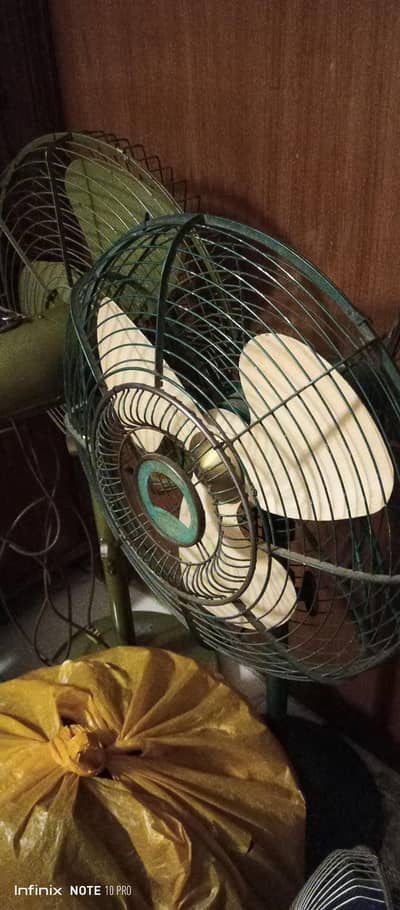 Three Antique Pedestal fans