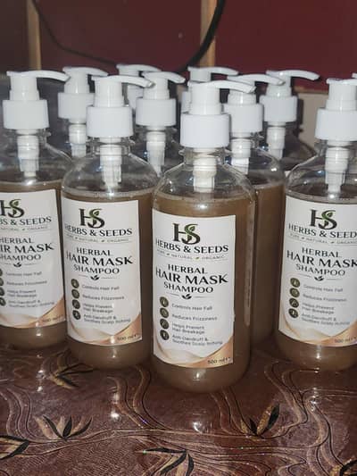 Herbal Hair Mask Shampoo avaliable in 3 sizes 500ml, 100ml, 300ml