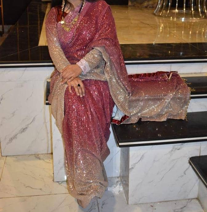 sequins saree 0