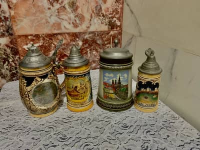 Vintage German Stein Set - Set of 4 antique stein set antique items