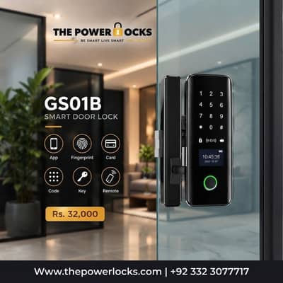 Glass Door Smart lock GS01B , Physical remote unlocking, digital lock
