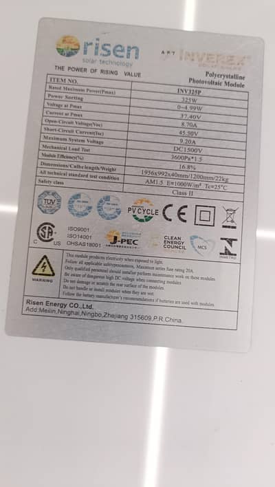 7 solar panel /4 inverex 325w/ 3 zone energy 370w