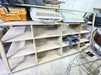 Wooden Display Rack / Multi-Compartment Storage Shelves for Sale