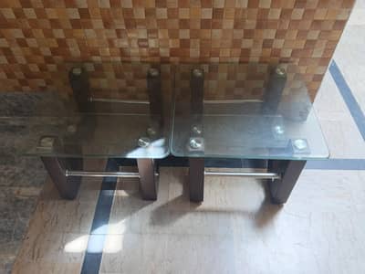 Stylish glass top centre table set- 1 Large + 2 Small | Good condition