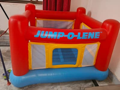 Slides, jumpolene, swings