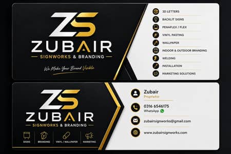 Zubair signworks - vinyle pasting -3D- backlight board skin