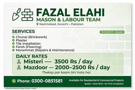 Tajrarbakar Misteri Mazdoor Team Nazimabad Karachi  - Fazal Elahi
