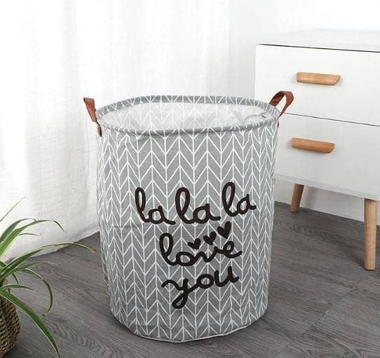 T  Storage Bins, Nursery Hamper, Canvas Laundry Basket Foldable with Waterproof PE Coating Large Storage Baskets for Kids Boys and Girls, Office, Bedroom, Clothes,Toys