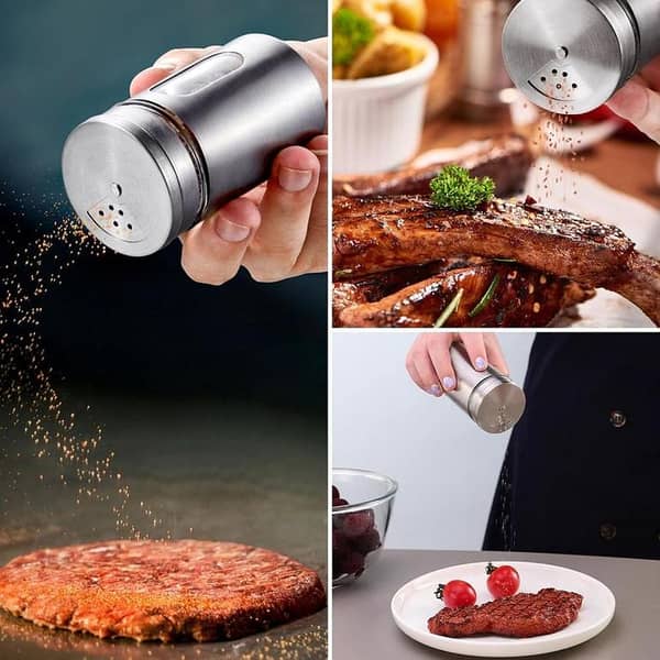 T  1pc Stainless Steel Spice Jar with Rotate Cover