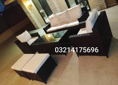 OUTDOOR GARDEN RATTAN UPVC FURNITURE SOFA SET CHAIRS TABLE UMBRELLA