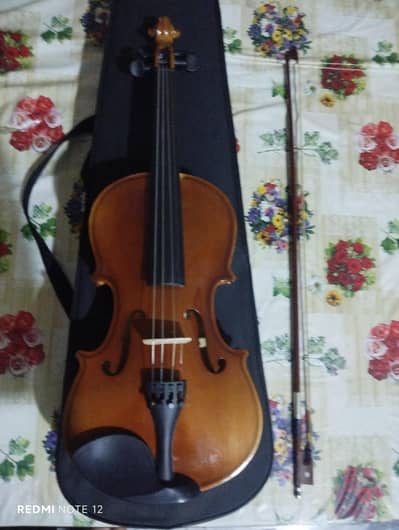 Professional Wooden Violin with Bow & Cover