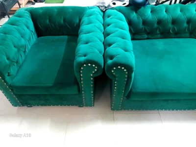 L shape and.  2 sing   sofa