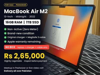 MacBook Air M2 16GB 1TB Midnight Non Active Warranty No Box