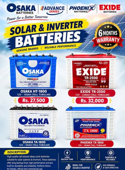 Batteries/ Battery/ Solar Battery/ Osaka/ Excide