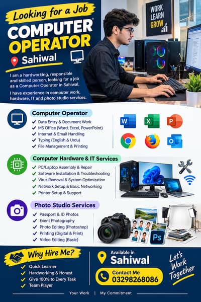  Computer Operator  Computer Hardware & IT Photo Studio Service