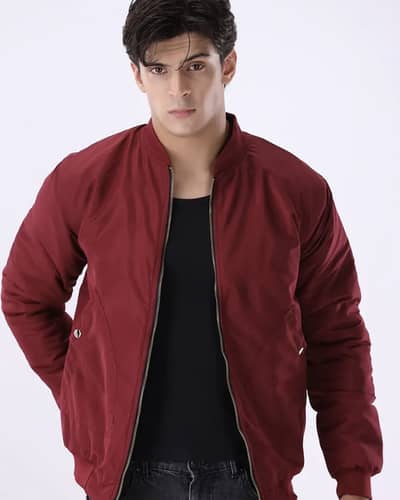 Men’s Premium Maroon Bomber Jacket – Stylish Winter Collection