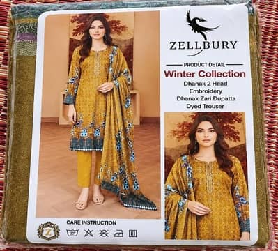 zelbery unstiched suit 3pc party wear dress