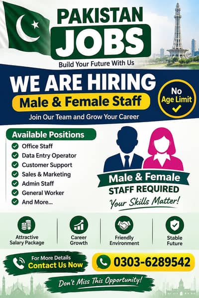 jobs for  male and female