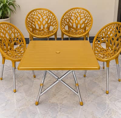 4piece chair 1 table shisha plastic tree design chairs_premium quality