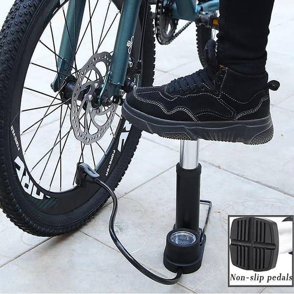 High Pressure Foot Air Pump with Gauge Heavy-Duty Foot Bike Pump for Bicycle Ball Scooter Car Inflatable Toys Mini Pump In Stock