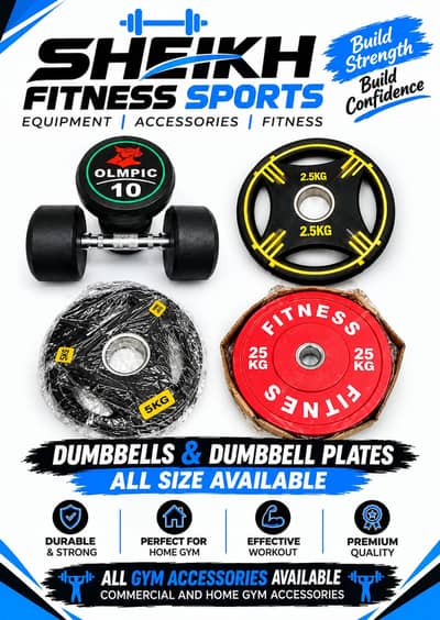 Dumbbell / Weight plates / Kettle Bell / Rods / Home gym / walking pa